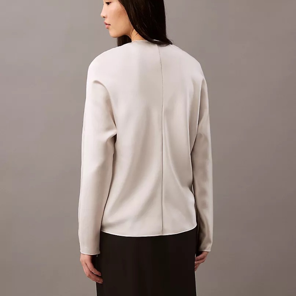 Satin V-Neck Blouse - Picture 3 of 12